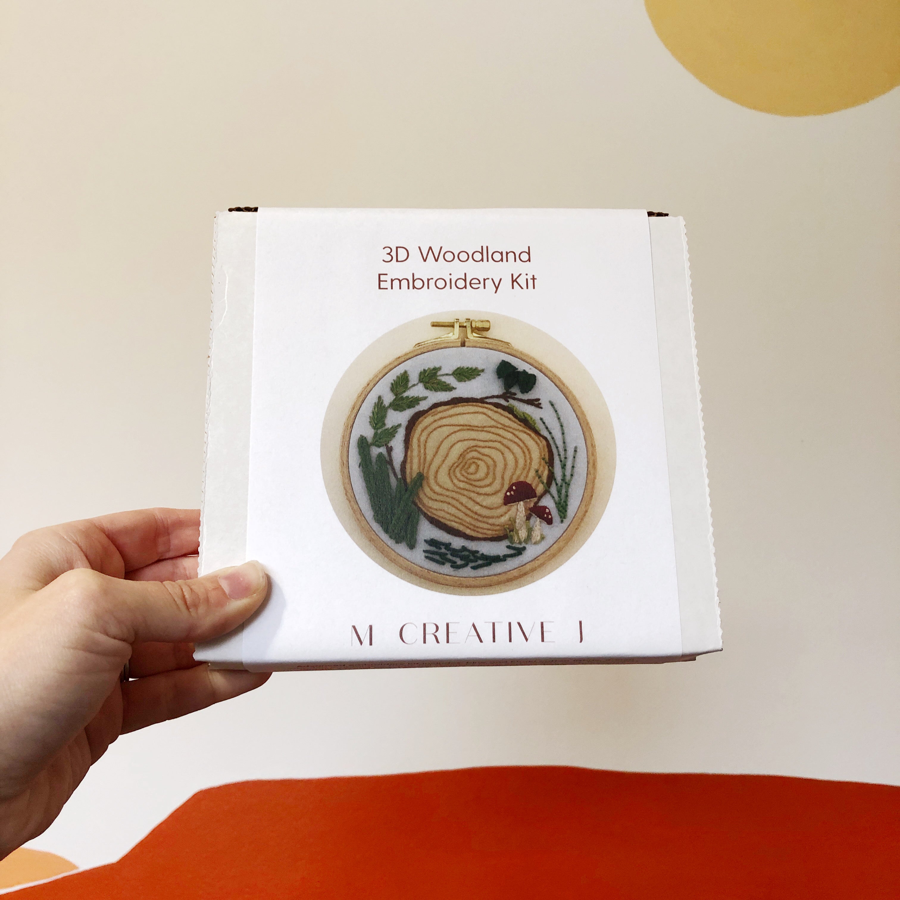 Woodland 3D Embroidery Kit with Walnut Frame