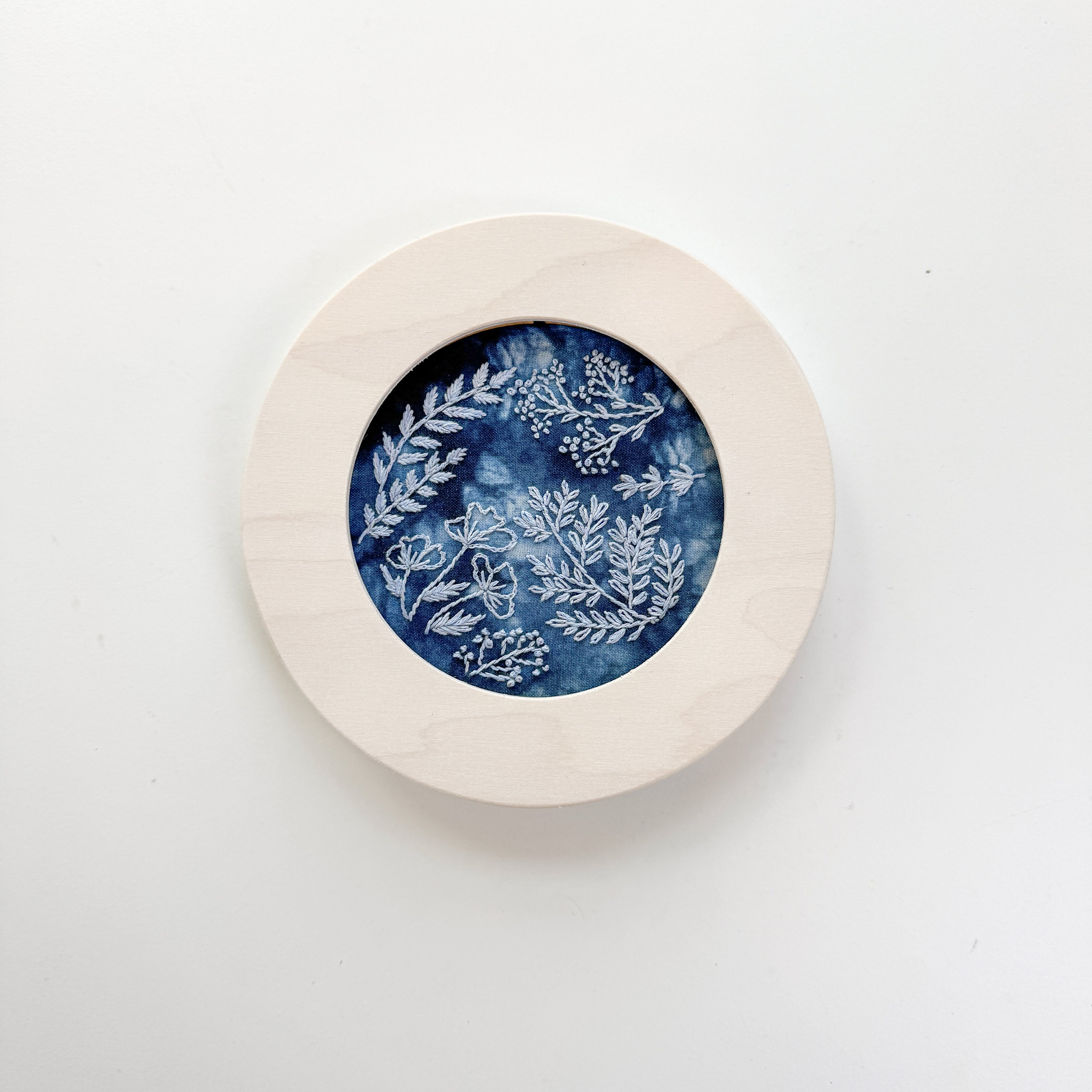 Cyanotype DIY Forage Embroidery Kit with Frame