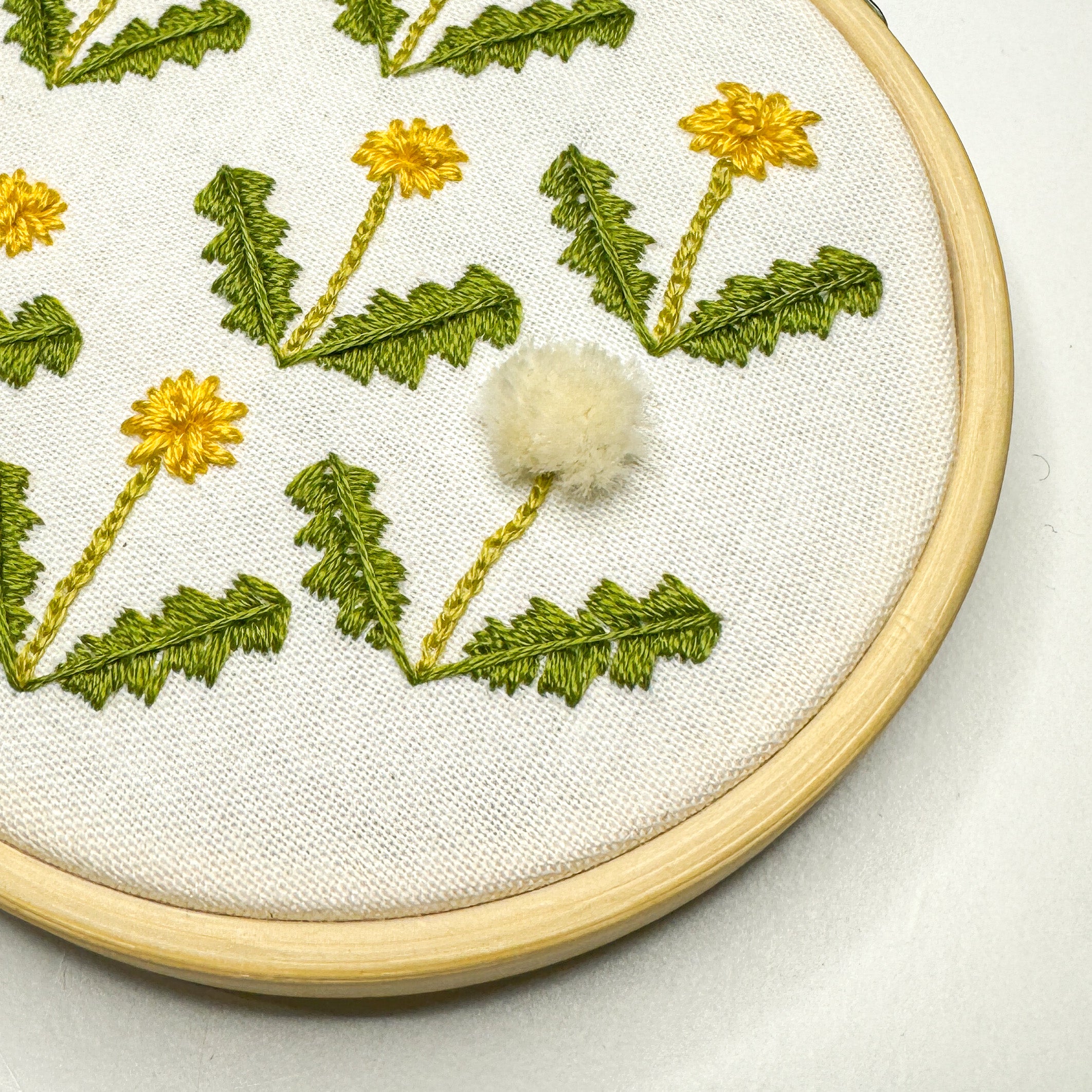 Dandelion Field Embroidery Kit with Frame