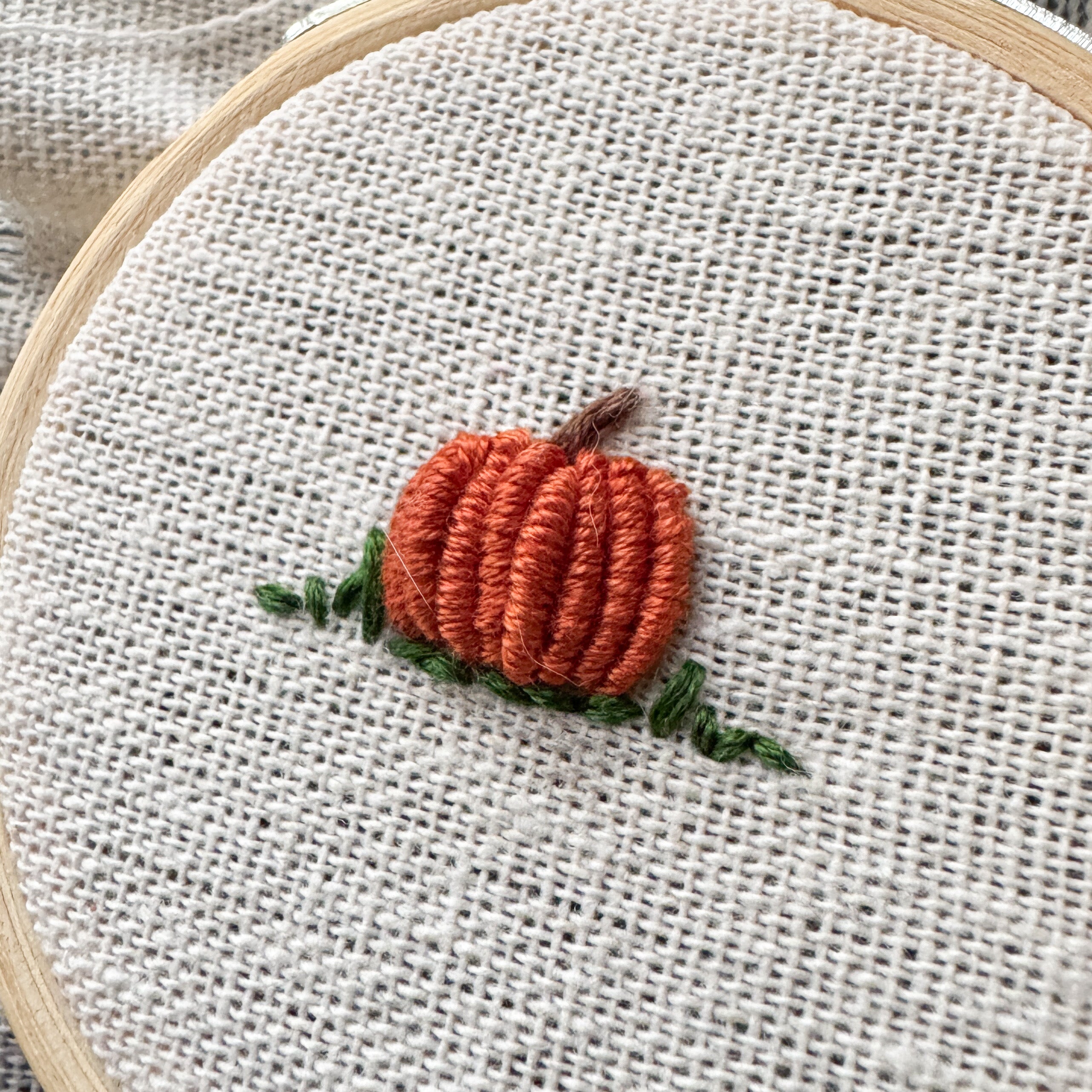 Pumpkin Patch Embroidery Kit with Frame