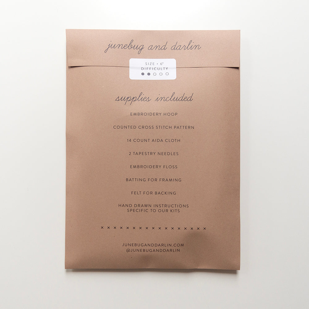 Violet Vibes Cross Stitch Kit with Frame