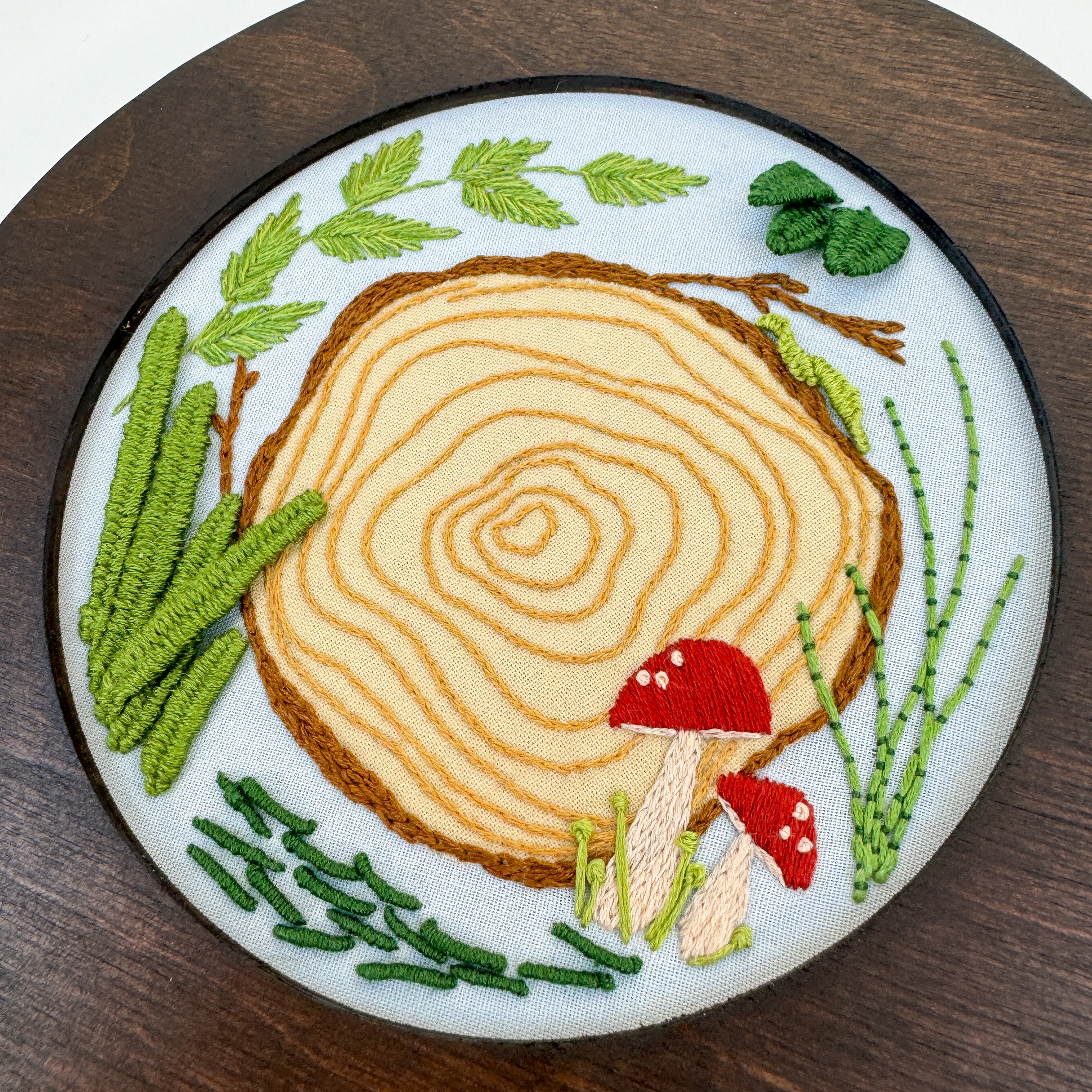 Woodland 3D Embroidery Kit with Walnut Frame