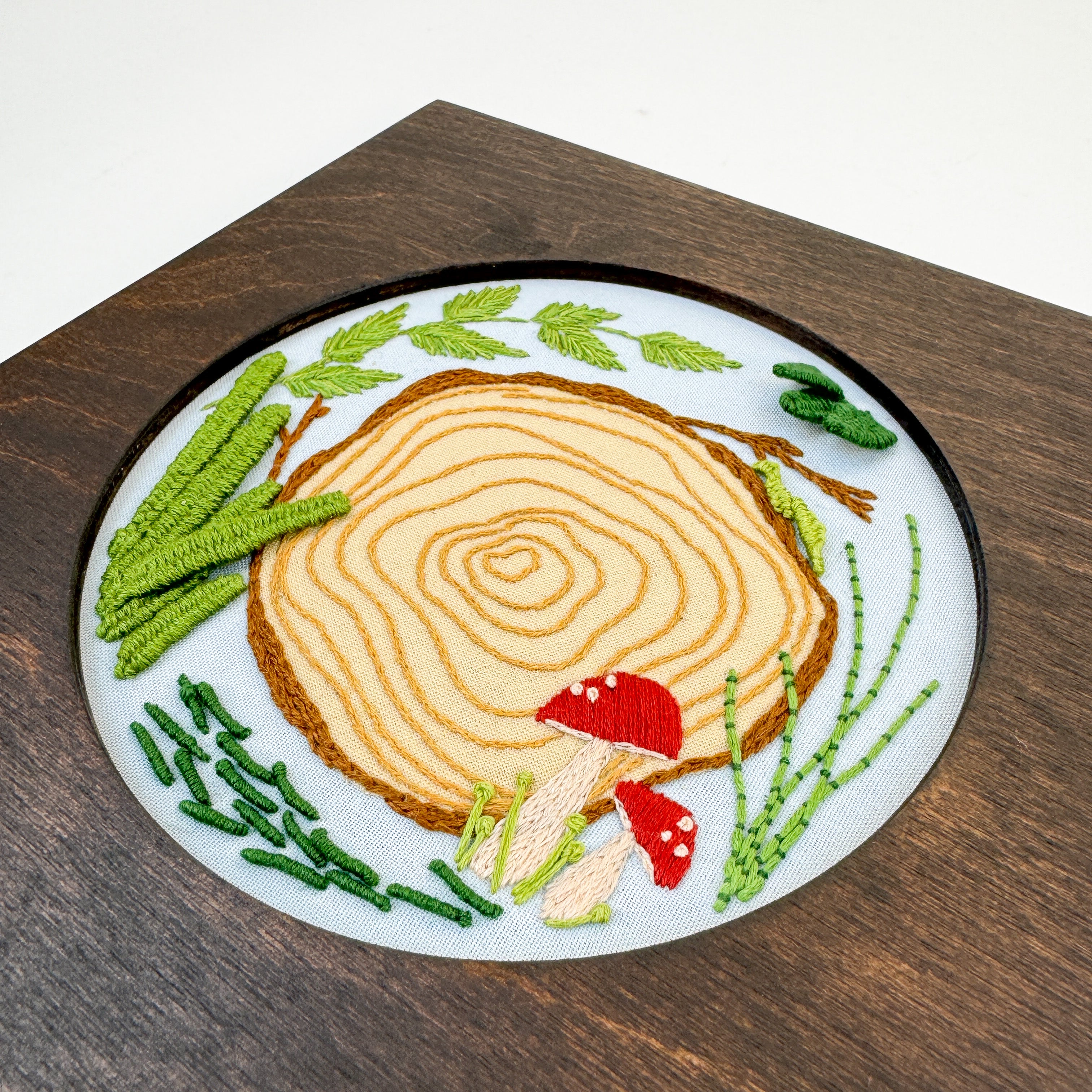 Woodland 3D Embroidery Kit with Walnut Frame