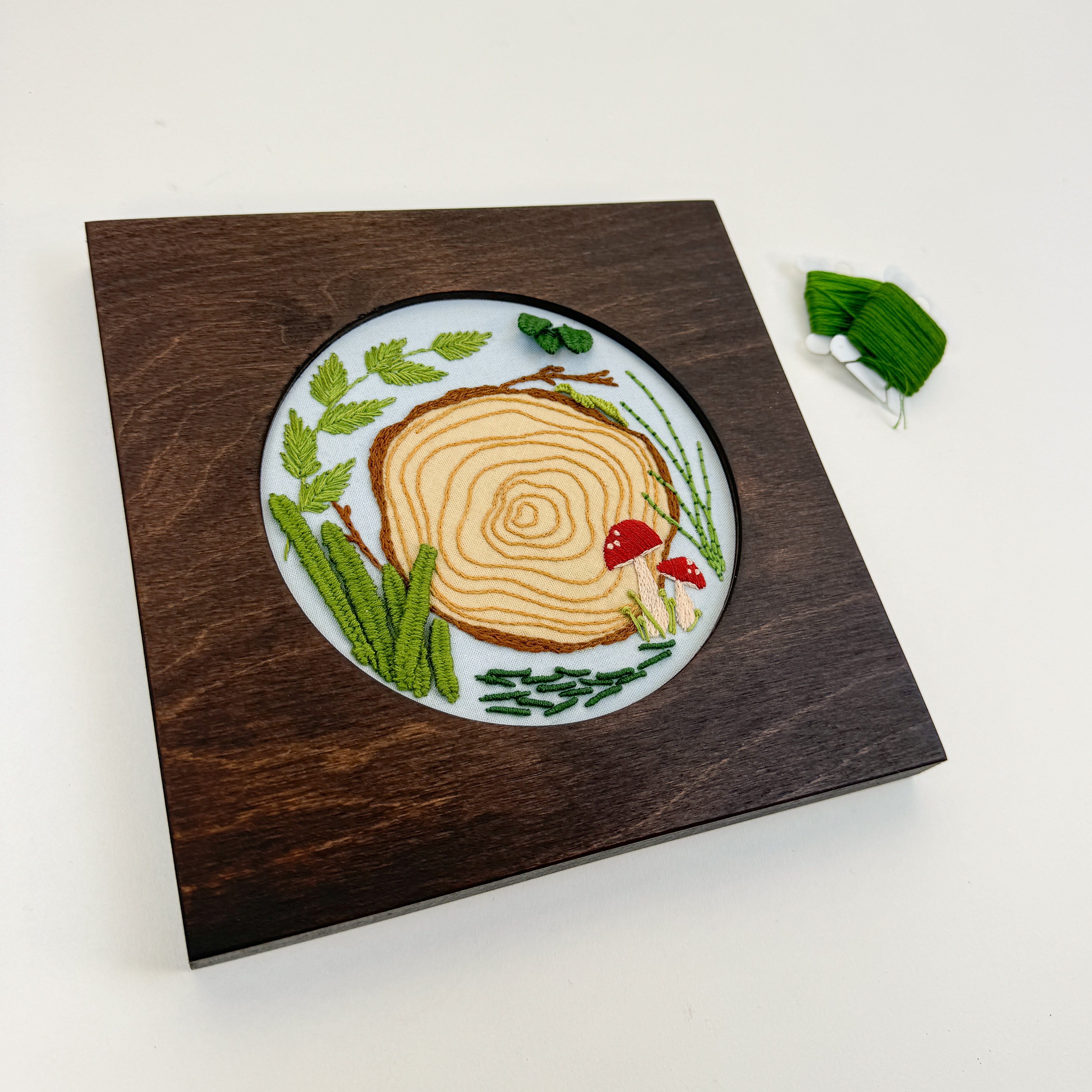 Woodland 3D Embroidery Kit with Walnut Frame