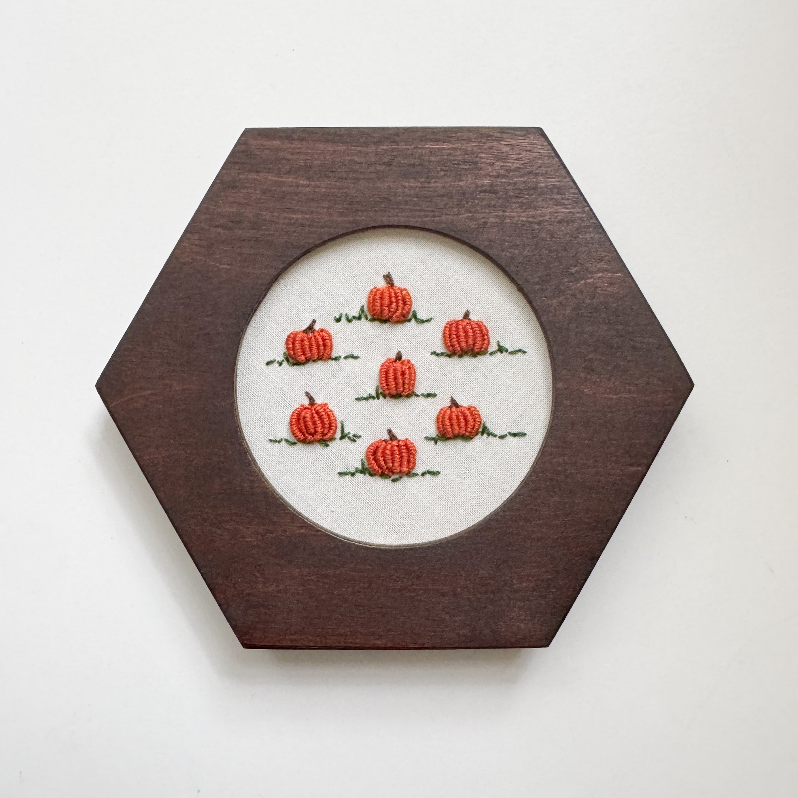 Pumpkin Patch Embroidery Kit with Frame