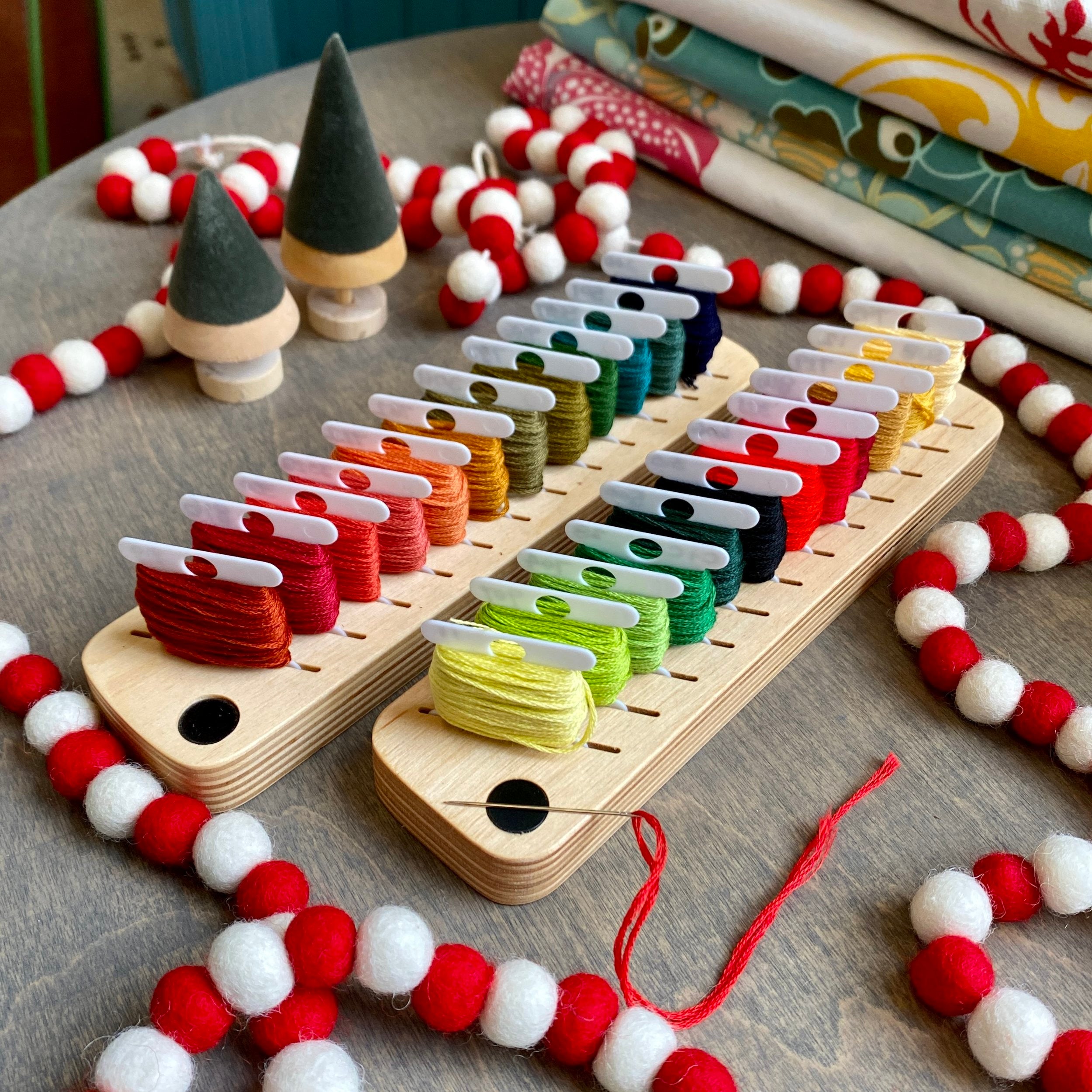 Holiday Bobbin Minder Duo-- "One to Give, One to KEEP"