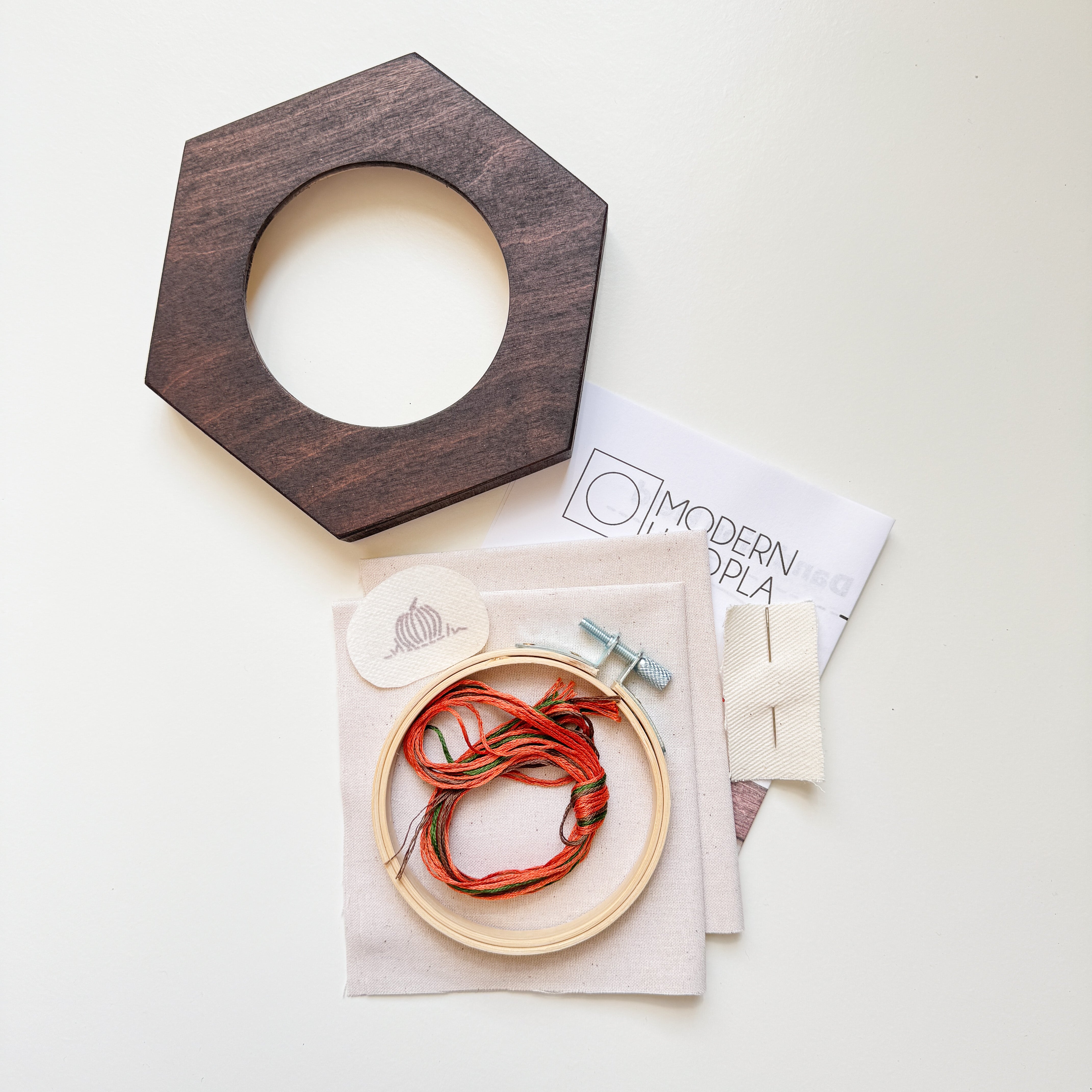 Pumpkin Patch Embroidery Kit with Frame