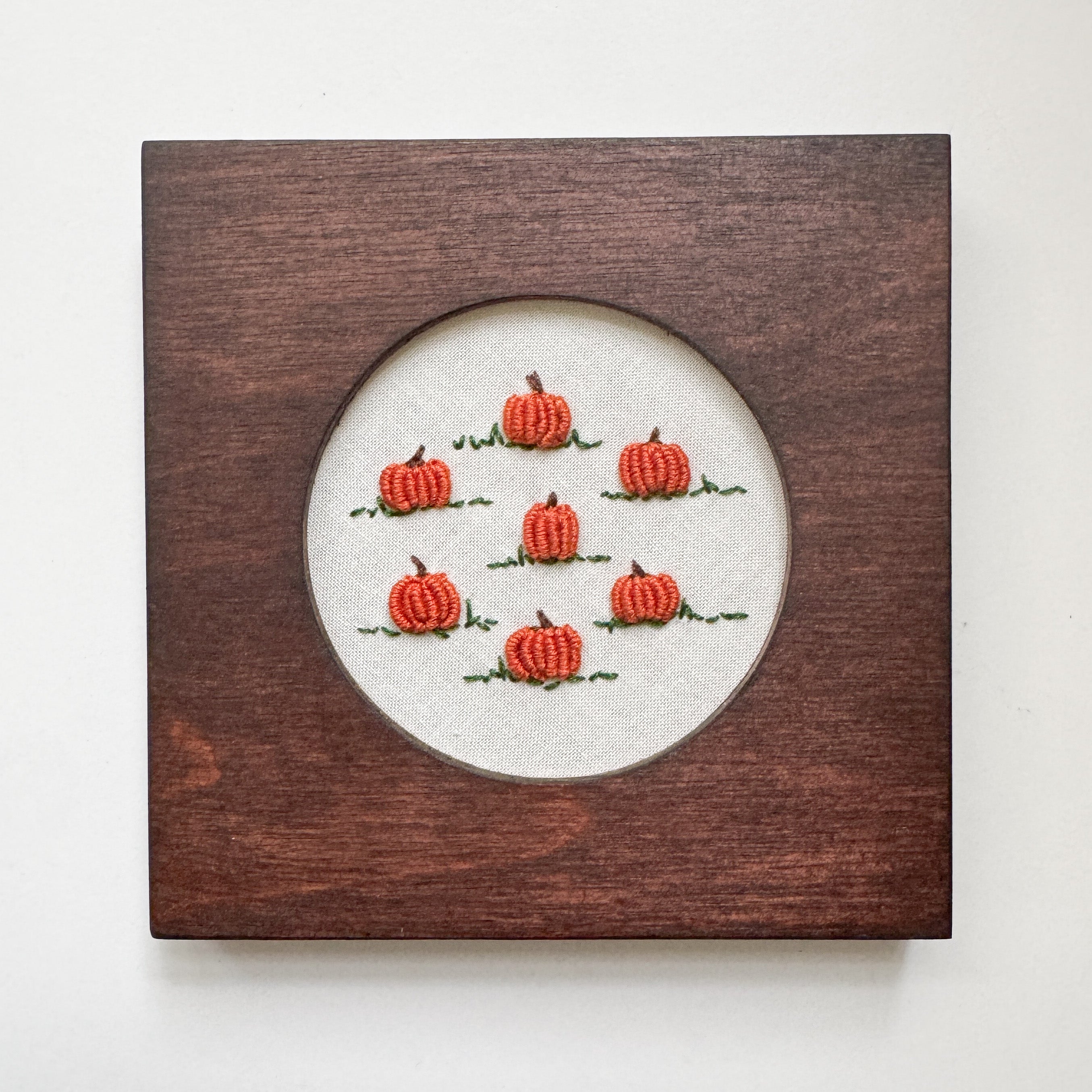 Pumpkin Patch Embroidery Kit with Frame